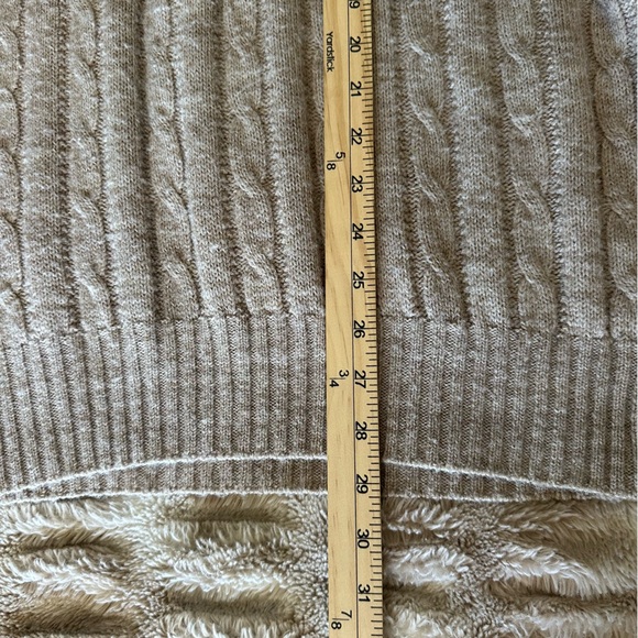 Jantzen Vintage Fair Isle Cable Knit Sweater USA Made Beige Brown Mens XL - Picture 8 of 10